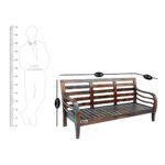 Sheesham Solid Wood Sofa-3 Seater Natural Brown - Image 5