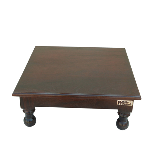 Sheesham Solid Wood Pooja Chowki Natural Brown - Image 1