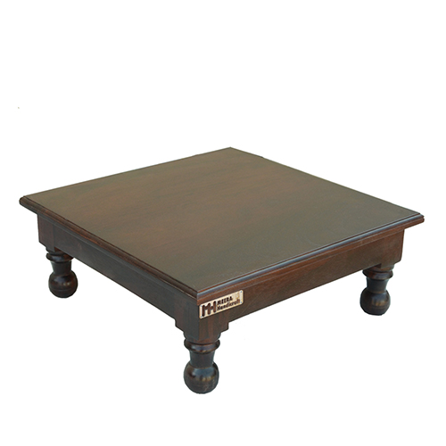 Sheesham Solid Wood Pooja Chowki Natural Brown - Image 2