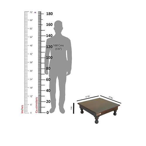 Sheesham Solid Wood Pooja Chowki Natural Brown - Image 6