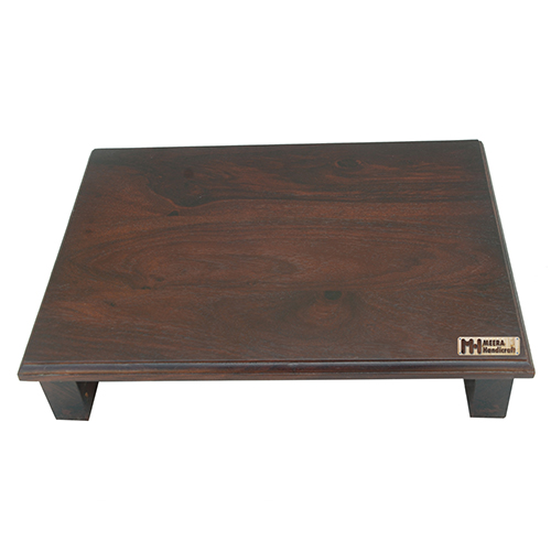 Sheesham Solid Wood Pooja Chowki Small Natural Brown - Image 2