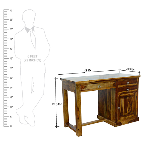 Sheesham Solid Wood Computer Table Provincial Teak - Image 3