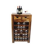 Sheesham solid wood open bar cabinet provincial teak