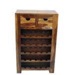 Sheesham solid wood open bar cabinet provincial teak - Image 2