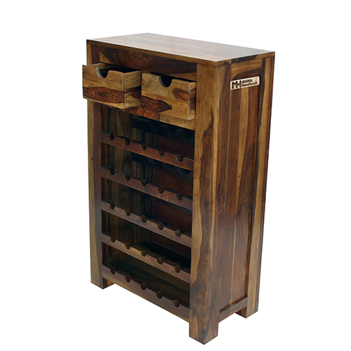Sheesham solid wood open bar cabinet provincial teak - Image 7