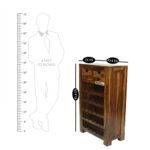 Sheesham solid wood open bar cabinet provincial teak - Image 3