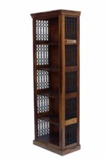 Iron grill sheesham solid wood book shelf 6-2 provincial teak - Image 3