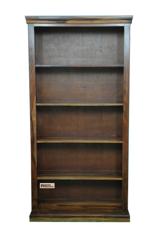 Iron grill sheesham solid wood book shelf 6-3 provincial teak - Image 1