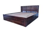 Knight Sheesham Solid Wood Bed- King Size Natural Brown - Image 6