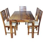 Square Sheesham Solid Wood Dining With 6 Chair 5-3 Provincial Teak - Image 7