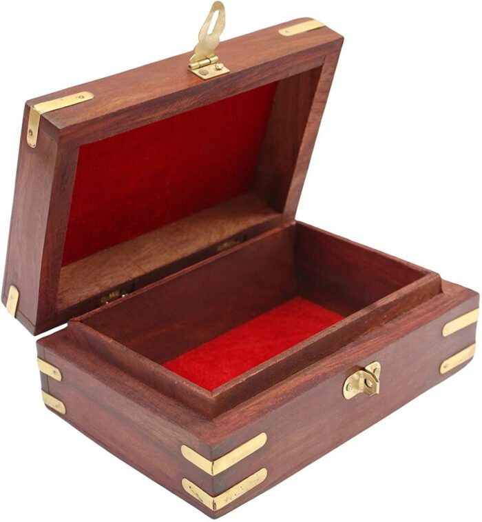 Handcrafted Wood Jewellery Box For Women To store make up beauty products Vanity Box  (Brown) - Image 4