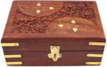 Handcrafted Wood Jewellery Box For Women To store make up beauty products Vanity Box (Brown) - Image 2