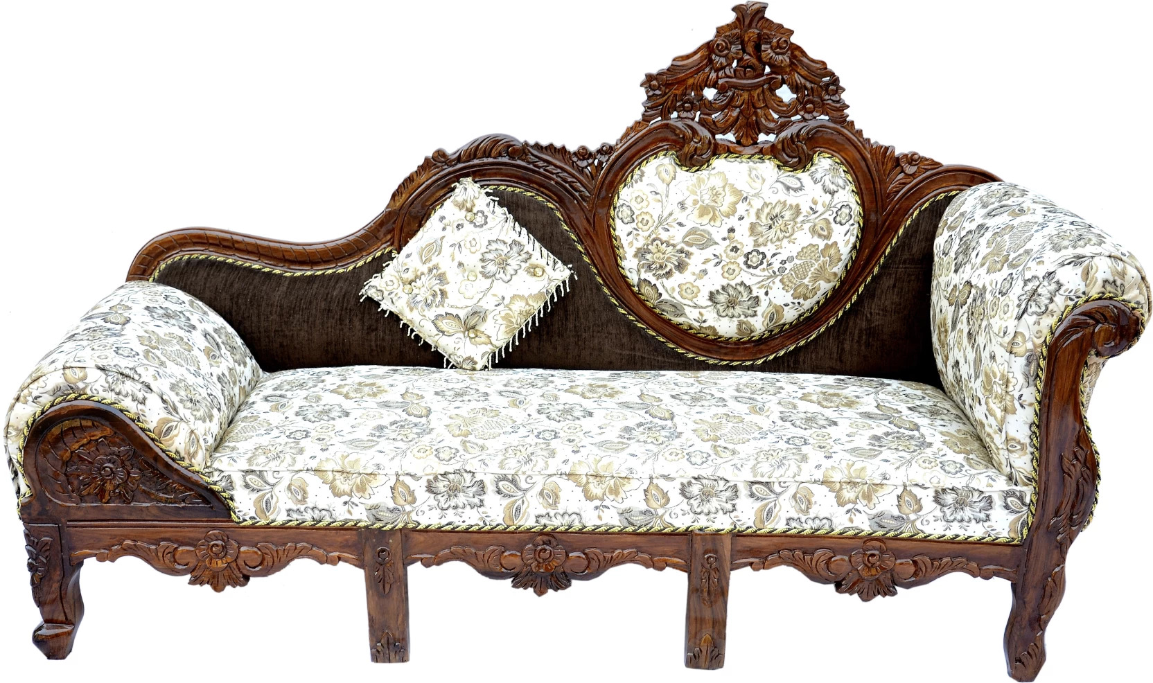 Hand Made Teak Wood Sofa Couch/diwan Three Seater for Living Room Furniture Solid Wood Diwan  (Finish Color -Brown, Pre-assembled) - Image 1