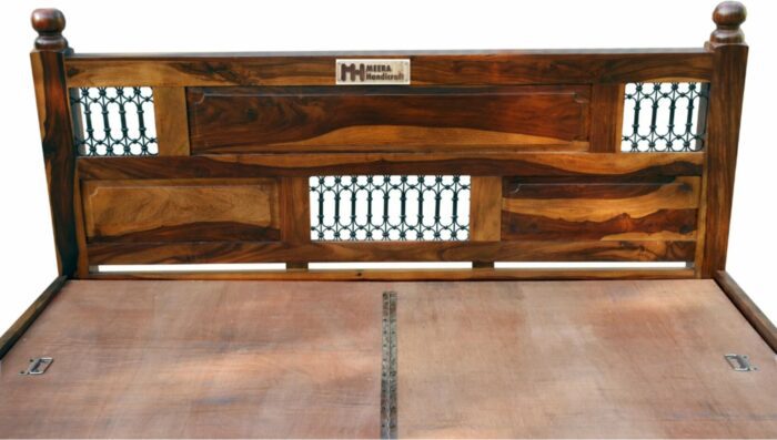 Meera Handicraft Solid Sheesham Wood Queen Size Bed - Image 5