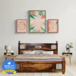 Meera Handicraft Solid Sheesham Wood Queen Size Bed