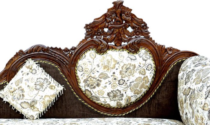 Hand Made Teak Wood Sofa Couch/diwan Three Seater for Living Room Furniture Solid Wood Diwan  (Finish Color -Brown, Pre-assembled) - Image 2