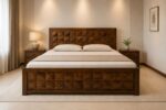 MEERAHANDICRAFTSHEESHAM SOLIDWOOD PYRAMID DIAMOND KING SIZE COT WITHOUT STORAGE