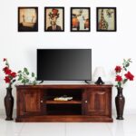MEERAHANDICRAFT SHEESHAM SOLID WOOD PANNEL TV UNIT