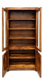 MEERAHANDICRAFT SHEESHAM WOOD WITH GLASS DOOR BOOKSELF - Image 2
