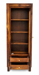 MEERAHANDICRAFT SHEESHAM WOOD SINGLE DOOR WITH DOUBLE DRAWER BOOKSELF - Image 2