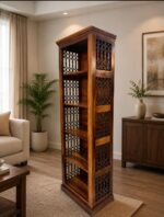 MEERAHANDICRAFT SHEESHAMWOOD IRON ROD BOOKSELF (6X2) FEET