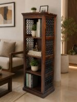 MEERAHANDICRAFT SHEESHAM WOOD IRONROD BOOKSELF (5X2)