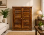 MEERAHANDICRAFT SHEESHAM WOOD SHOERACK without DRAWER