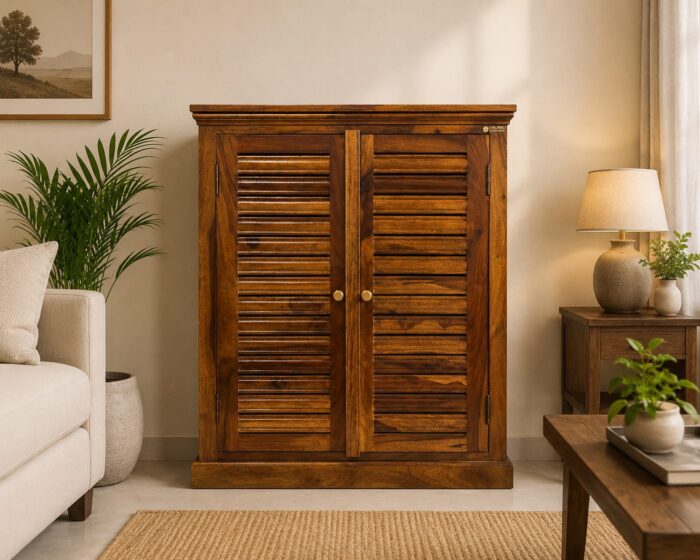 MEERAHANDICRAFT SHEESHAM WOOD SHOERACK without DRAWER - Image 1
