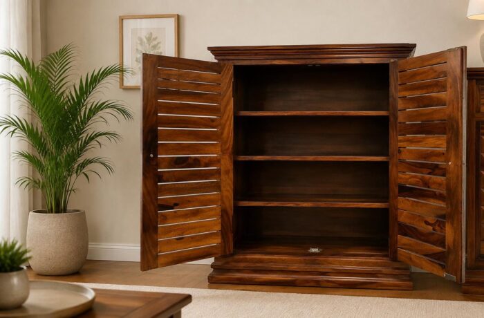 MEERAHANDICRAFT SHEESHAM WOOD SHOERACK without DRAWER - Image 2