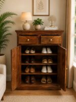 MEERAHANDICRAFT SHEESHAM WOOD DIAMOND DESIGNED SHOERACK - Image 2