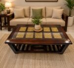 MEERAHANDICRAFT BRASS-PLATED CENTER TABLE OR COFFEE TABLE