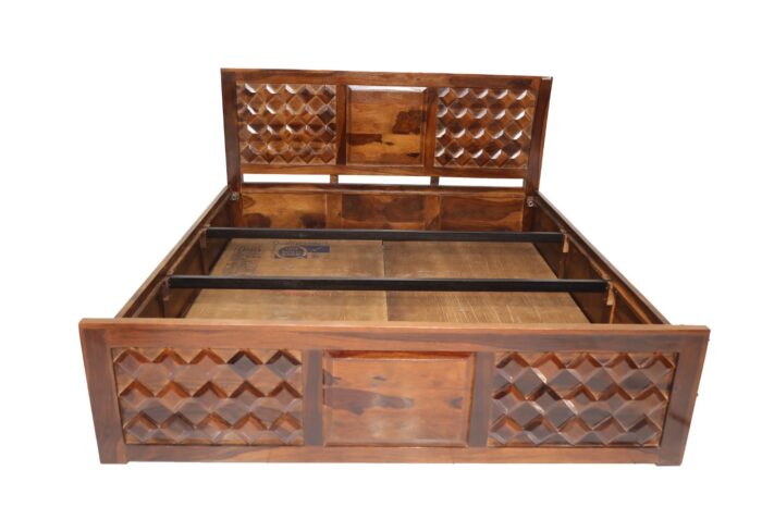SHEESHAM WOOD kingsize COT WITH MANUAL STORAGE - Image 2