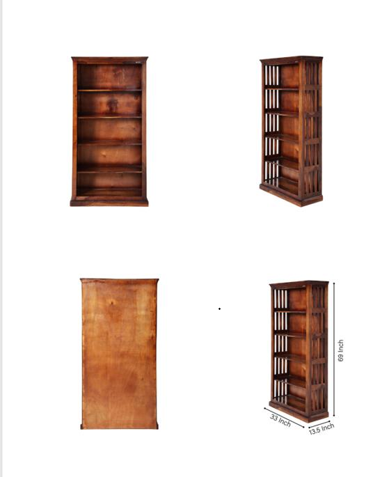 MEERAHANDICRAFT SHEESHAM WOOD WITHOUT DOOR BOOKSELF - Image 2