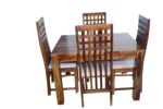 MEERAHANDICRAFT SHEESHAM WOOD PLAIN DINNING TABLE WITH SQUARE DESIGNED CHAIR - Image 2