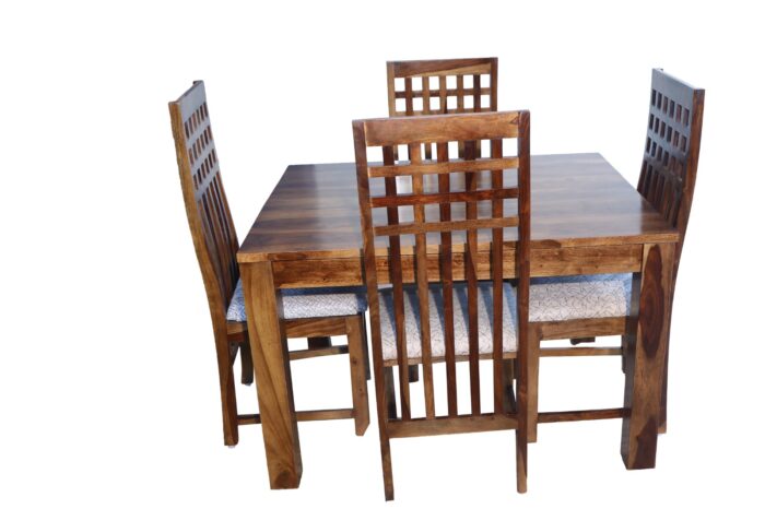 MEERAHANDICRAFT SHEESHAM WOOD PLAIN DINNING TABLE WITH SQUARE DESIGNED CHAIR - Image 2