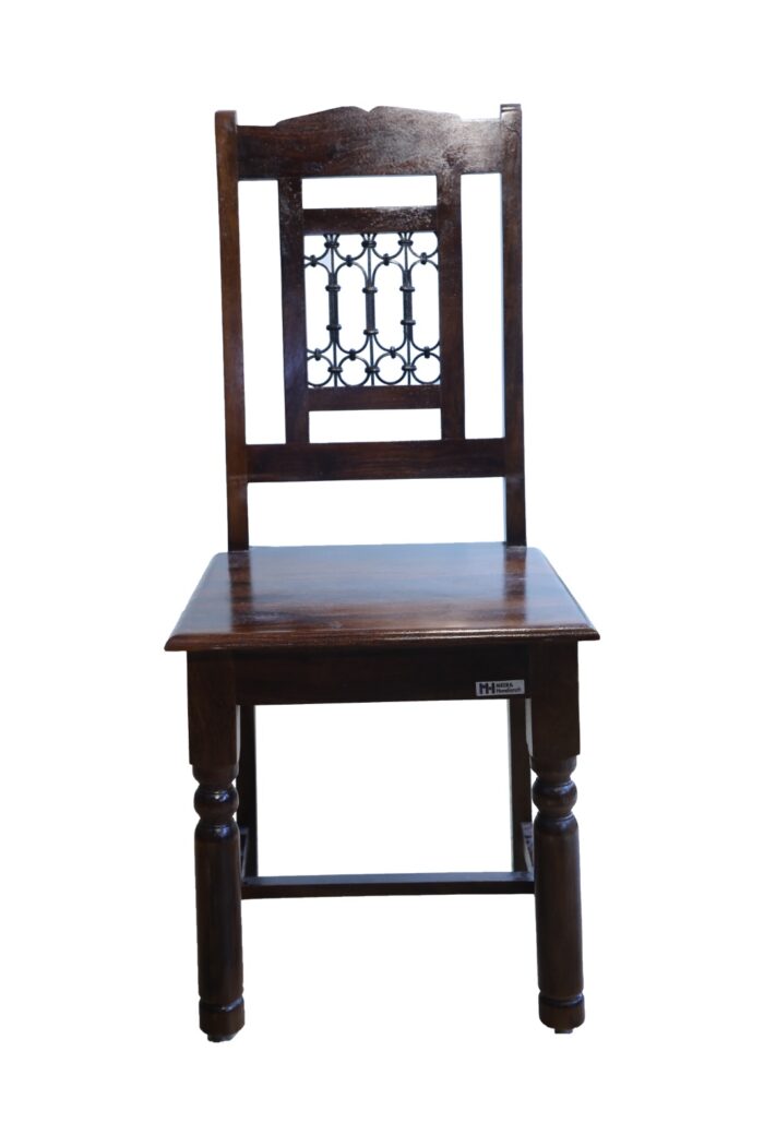 MEERAHANDICRAFT SHEESHAM WOOD 6 SEATER WITH IRONROD CHAIR PLAIN DINNING TABLE - Image 2