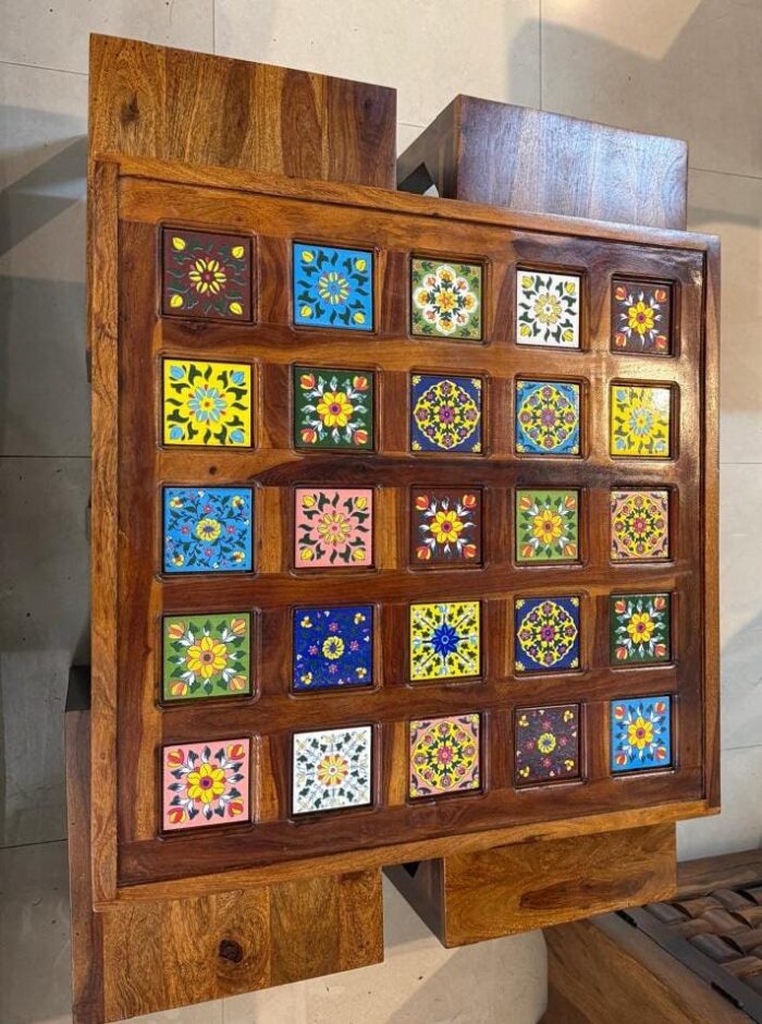 MEERAHANDICRAFT CERMAIC TILE COFFE TABLE /CENTER TABLE WITH 4 STOOL - Image 2