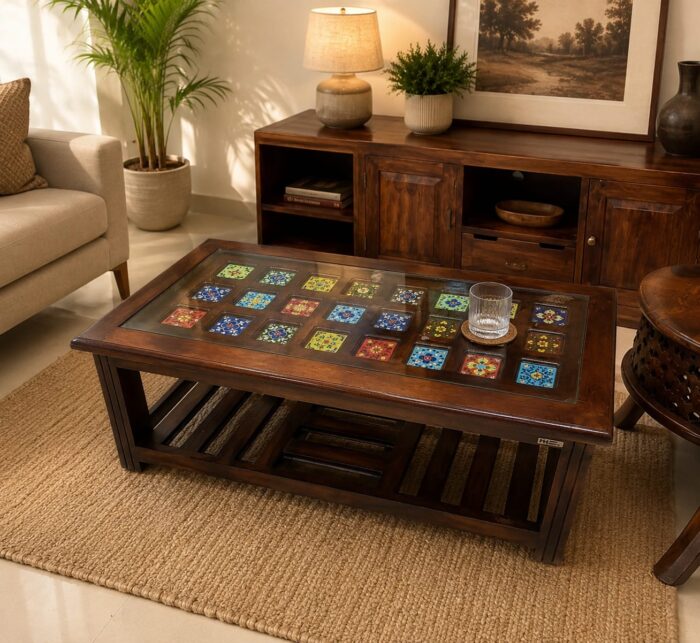 WhatsApp Image 2026-08-16 at 5.51.03 PM MEERAHANDICRAFT CERAMIC TILE RECTANGLE COFFEE /CENTER TABLE - Image 1