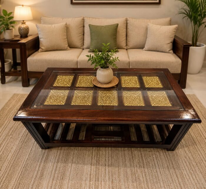 WhatsApp Image 2026-08-20 at 2.48.01 PM MEERAHANDICRAFT BRASS-PLATED CENTER TABLE OR COFFEE TABLE - Image 1