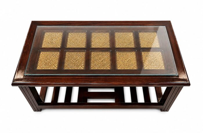MEERAHANDICRAFT BRASS-PLATED CENTER TABLE OR COFFEE TABLE - Image 3