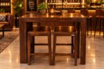 MEERAHANDICRAFT SHEESHAMWOOD BAR STOOL AND CABINET SET